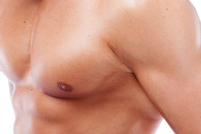 breast of a mascular man